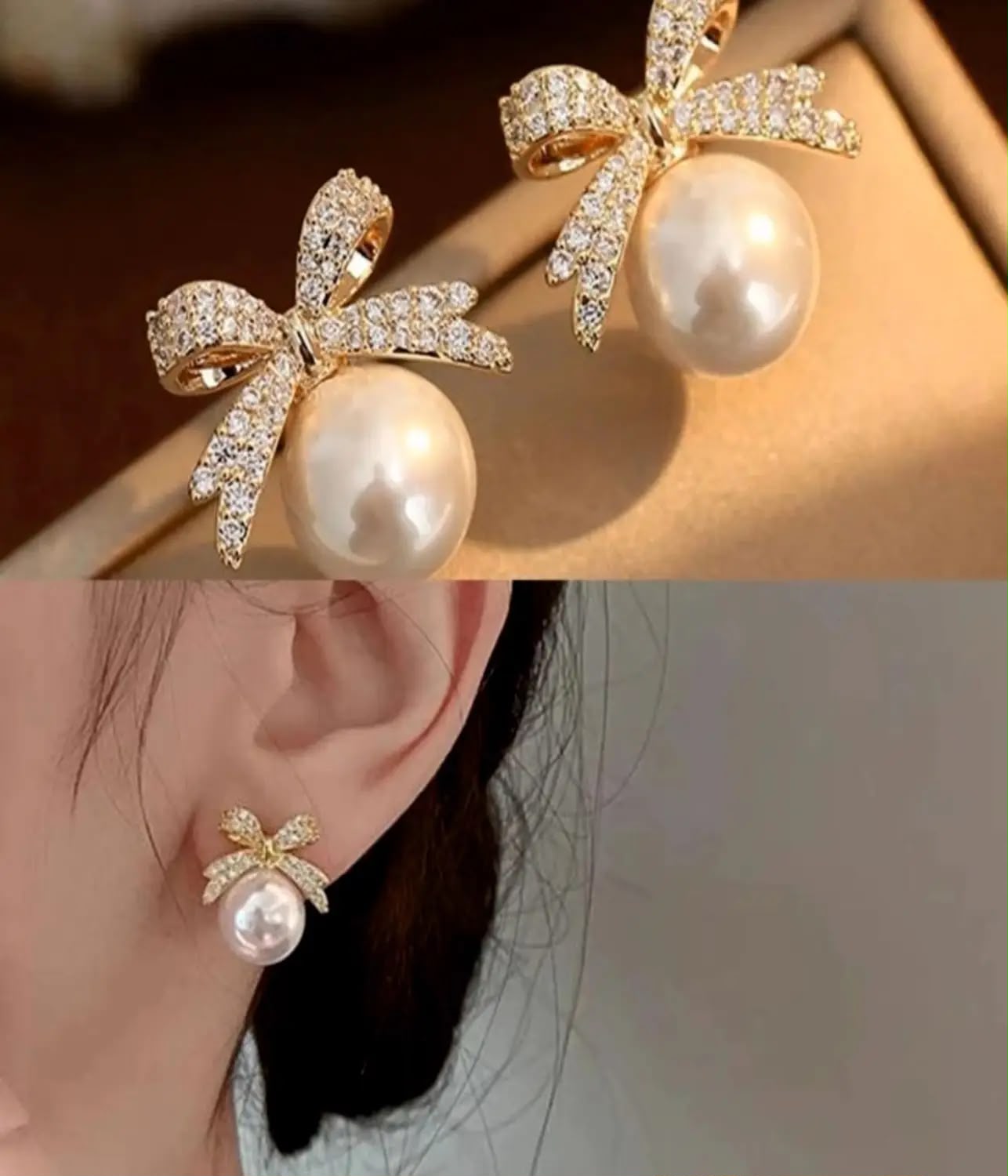 BOW IN SNOW WHITE PEARL