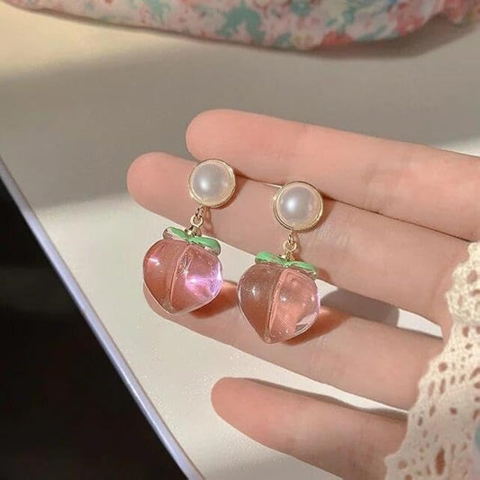 PEACH PINK KOREAN EARRING